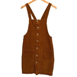 Blue Spice Women’s Brown Corduroy Overall Dress, Size Medium, Y2K Inspired